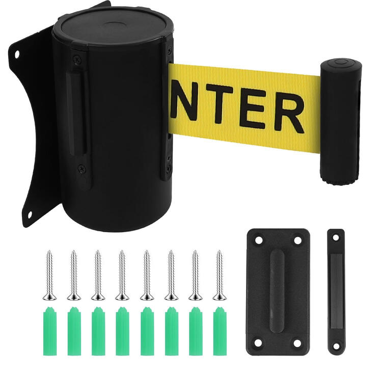 Wall mounted retractable belt crowd control barrier Wall mounted retractable belt crowd control barrier