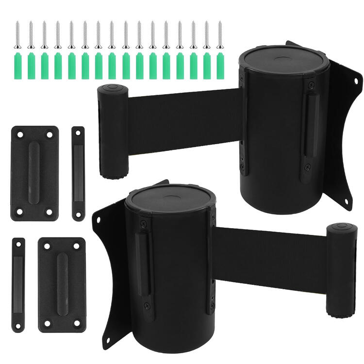 Wall mounted retractable belt crowd control barrier system Wall mounted retractable belt crowd control barrier system